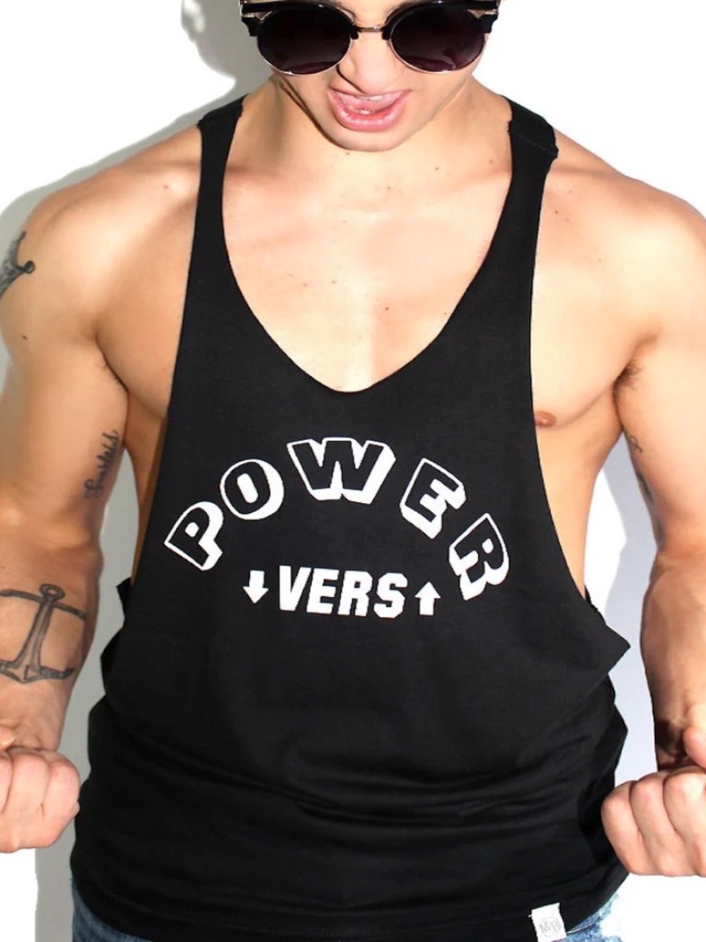 Power Vers String Tank Top Medium Gently worn Made by Marek + Richard Cotton